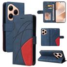 For Huawei Pura 80 5G Dual-color Splicing Flip Leather Phone Case(Blue) - 1