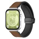 For Huawei Watch Fit4 Pro / Fit4 / Fit3 xDfind Crazy Horse Pattern Silicone Skin Magnetic Buckle Watch Band(Dark Brown) - 1