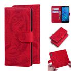 For Motorola Moto E6 Tiger Embossing Pattern Horizontal Flip Leather Case with Holder & Card Slots & Wallet(Red) - 1