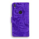 For Motorola Moto E6 Tiger Embossing Pattern Horizontal Flip Leather Case with Holder & Card Slots & Wallet(Purple) - 3