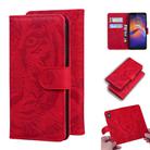 For Motorola Moto E6 Play Tiger Embossing Pattern Horizontal Flip Leather Case with Holder & Card Slots & Wallet(Red) - 1