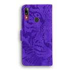 For Motorola Moto E6 Plus Tiger Embossing Pattern Horizontal Flip Leather Case with Holder & Card Slots & Wallet(Purple) - 3