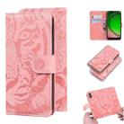 For Motorola Moto G7 Play (EU Version) Tiger Embossing Pattern Horizontal Flip Leather Case with Holder & Card Slots & Wallet(Pink) - 1