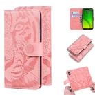 For Motorola Moto G7 Power (EU Version) Tiger Embossing Pattern Horizontal Flip Leather Case with Holder & Card Slots & Wallet(Pink) - 1