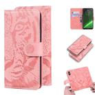 For Motorola Moto G7 / G7 Plus (EU Version) Tiger Embossing Pattern Horizontal Flip Leather Case with Holder & Card Slots & Wallet(Pink) - 1