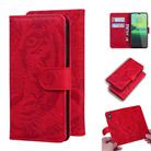 For Motorola Moto G8 Play / One Macro Tiger Embossing Pattern Horizontal Flip Leather Case with Holder & Card Slots & Wallet(Red) - 1