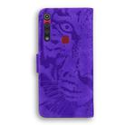 For Motorola Moto G8 Play / One Macro Tiger Embossing Pattern Horizontal Flip Leather Case with Holder & Card Slots & Wallet(Purple) - 3