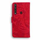 For Motorola Moto G8 Plus Tiger Embossing Pattern Horizontal Flip Leather Case with Holder & Card Slots & Wallet(Red) - 3