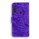 For Motorola Moto G8 Plus Tiger Embossing Pattern Horizontal Flip Leather Case with Holder & Card Slots & Wallet(Purple) - 3