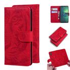 For Motorola Moto G8 Power Lite Tiger Embossing Pattern Horizontal Flip Leather Case with Holder & Card Slots & Wallet(Red) - 1