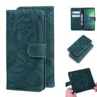 For Motorola Moto G8 Power Lite Tiger Embossing Pattern Horizontal Flip Leather Case with Holder & Card Slots & Wallet(Green) - 1