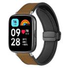 For Redmi Watch 3 Active / Watch 3 Lite xDfind Crazy Horse Pattern Silicone Skin Magnetic Buckle Watch Band(Light Brown) - 1