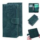 For Nokia 1.3 Tiger Embossing Pattern Horizontal Flip Leather Case with Holder & Card Slots & Wallet(Green) - 1