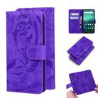 For Nokia 1.3 Tiger Embossing Pattern Horizontal Flip Leather Case with Holder & Card Slots & Wallet(Purple) - 1