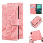 For Nokia 1.3 Tiger Embossing Pattern Horizontal Flip Leather Case with Holder & Card Slots & Wallet(Pink) - 1