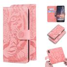 For Nokia 3.2 Tiger Embossing Pattern Horizontal Flip Leather Case with Holder & Card Slots & Wallet(Pink) - 1