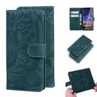 For Nokia 2.2 Tiger Embossing Pattern Horizontal Flip Leather Case with Holder & Card Slots & Wallet(Green) - 1