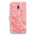 For Nokia 2.2 Tiger Embossing Pattern Horizontal Flip Leather Case with Holder & Card Slots & Wallet(Pink) - 3