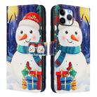 For iPhone 12 Pro / 12 Christmas Series Buckle Leather Phone Case with Hand Strap(Gift Box Snowman) - 2