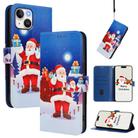 For iPhone 15 Plus Christmas Series Buckle Leather Phone Case with Hand Strap(Christmas Eve) - 1