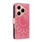 For Huawei Pura 80 5G Embossed Sunflower Pattern Flip Leather Phone Case(Pink) - 3