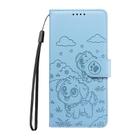 For OPPO A74 4G / F19 4G / F19S Embossed Heart Dog RFID Blocking Wallet Leather Phone Case(Sky Blue) - 2