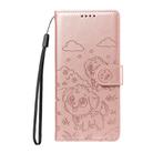 For OPPO Reno11 5G Global Embossed Heart Dog RFID Blocking Wallet Leather Phone Case(Rose Gold) - 2