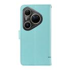 For Huawei Pura 80 Ultra 5G Adorable Cat Embossed Pattern Flip Leather Phone Case(Green) - 3