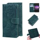 For Sony Xperia 1 Tiger Embossing Pattern Horizontal Flip Leather Case with Holder & Card Slots & Wallet(Green) - 1