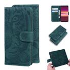 For Sony Xperia 5 Tiger Embossing Pattern Horizontal Flip Leather Case with Holder & Card Slots & Wallet(Green) - 1
