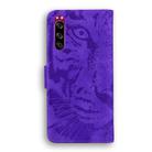 For Sony Xperia 5 Tiger Embossing Pattern Horizontal Flip Leather Case with Holder & Card Slots & Wallet(Purple) - 2