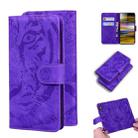 For Sony Xperia 10 Tiger Embossing Pattern Horizontal Flip Leather Case with Holder & Card Slots & Wallet(Purple) - 1