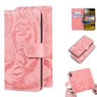 For Sony Xperia 10 Tiger Embossing Pattern Horizontal Flip Leather Case with Holder & Card Slots & Wallet(Pink) - 1