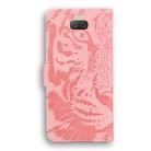 For Sony Xperia 10 Tiger Embossing Pattern Horizontal Flip Leather Case with Holder & Card Slots & Wallet(Pink) - 3