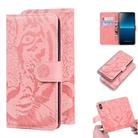 For Sony Xperia L4 Tiger Embossing Pattern Horizontal Flip Leather Case with Holder & Card Slots & Wallet(Pink) - 1
