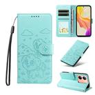 For vivo Y36 4G / 5G / Y78M / Y27 5G Embossed Heart Dog RFID Blocking Wallet Leather Phone Case(Green) - 1