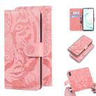 For Samsung Galaxy Note 10 Tiger Embossing Pattern Horizontal Flip Leather Case with Holder & Card Slots & Wallet(Pink) - 1