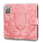 For Samsung Galaxy Note 20 Tiger Embossing Pattern Horizontal Flip Leather Case with Holder & Card Slots & Wallet(Pink) - 2