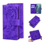 For Samsung Galaxy Note 20 Tiger Embossing Pattern Horizontal Flip Leather Case with Holder & Card Slots & Wallet(Purple) - 1