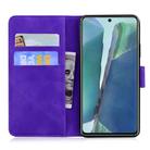 For Samsung Galaxy Note 20 Tiger Embossing Pattern Horizontal Flip Leather Case with Holder & Card Slots & Wallet(Purple) - 2