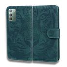 For Samsung Galaxy Note 20 Tiger Embossing Pattern Horizontal Flip Leather Case with Holder & Card Slots & Wallet(Green) - 2