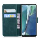 For Samsung Galaxy Note 20 Tiger Embossing Pattern Horizontal Flip Leather Case with Holder & Card Slots & Wallet(Green) - 3