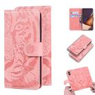 For Samsung Galaxy Note 20 Ultra Tiger Embossing Pattern Horizontal Flip Leather Case with Holder & Card Slots & Wallet(Pink) - 1