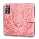 For Samsung Galaxy Note 20 Ultra Tiger Embossing Pattern Horizontal Flip Leather Case with Holder & Card Slots & Wallet(Pink) - 2