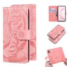 For Samsung Galaxy Note10 Lite / A81 Tiger Embossing Pattern Horizontal Flip Leather Case with Holder & Card Slots & Wallet(Pink) - 1