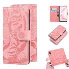 For Samsung Galaxy Note10 Lite / A81 Tiger Embossing Pattern Horizontal Flip Leather Case with Holder & Card Slots & Wallet(Pink) - 1