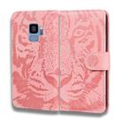 For Samsung Galaxy S9 Tiger Embossing Pattern Horizontal Flip Leather Case with Holder & Card Slots & Wallet(Pink) - 2