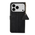 For iPhone 17 Pro Max Genuine Leather Litchi Texture RFID Leather Phone Case(Black) - 3