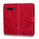 For Samsung Galaxy S10 Tiger Embossing Pattern Horizontal Flip Leather Case with Holder & Card Slots & Wallet(Red) - 2