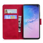 For Samsung Galaxy S10 Tiger Embossing Pattern Horizontal Flip Leather Case with Holder & Card Slots & Wallet(Red) - 3